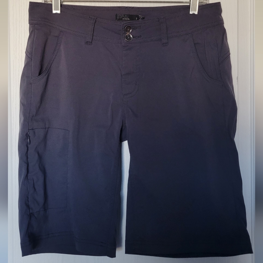 Prana Womens Gray Hiking Bermuda Shorts Size: 8